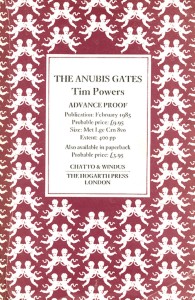 The Anubis Gates - Chatto and Windus Uncorrected Proof Advanced Reading Copy ARC